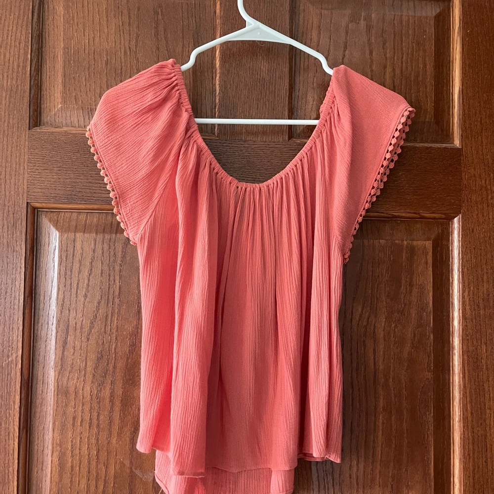 ATMOSPHERE off the shoulder peach top